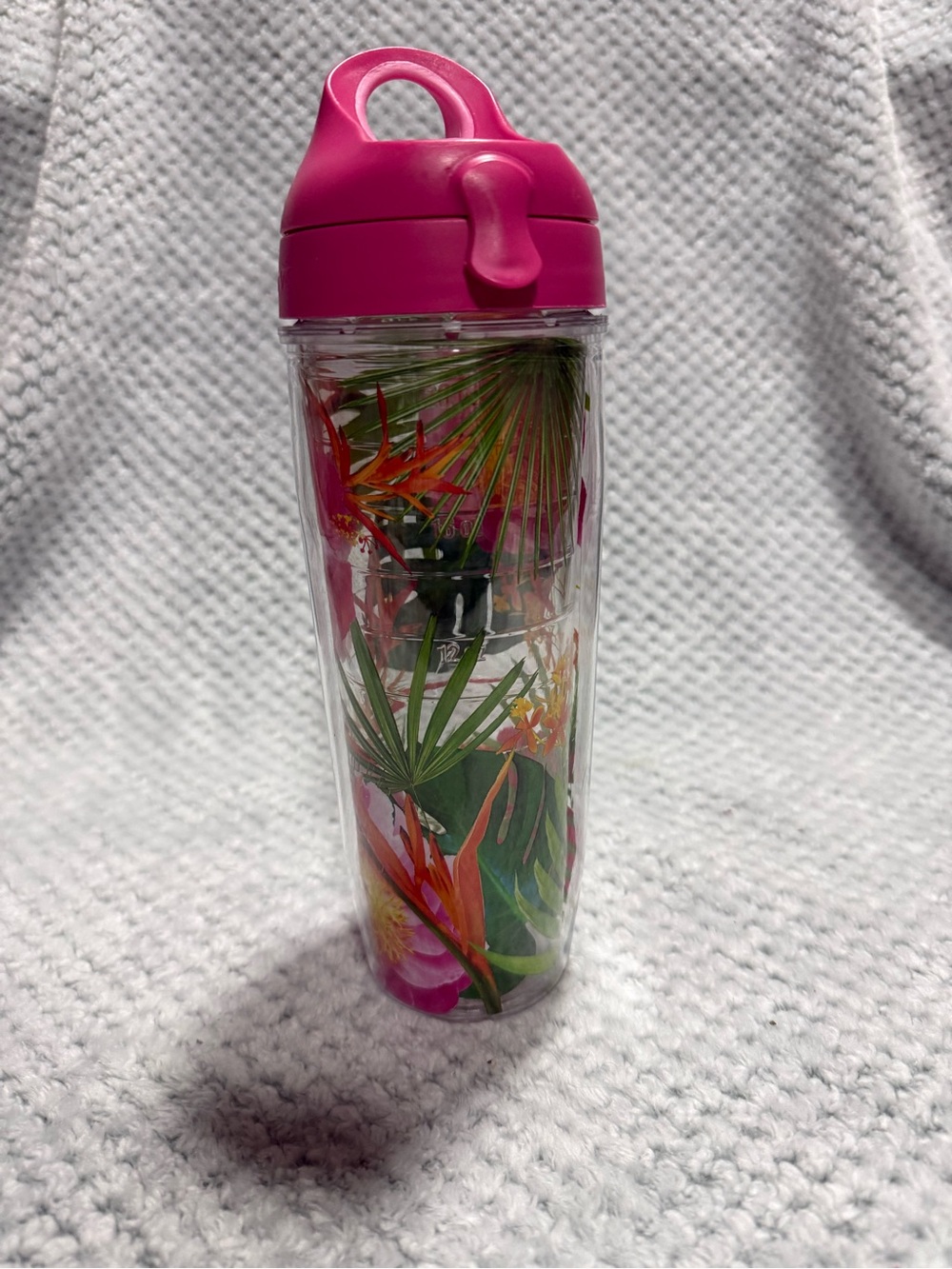 Tervis Pink Tropical Double-Wall Tumbler with Flip Top
